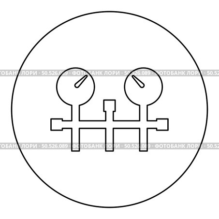 Pressure gauge and pipes manometer pressure meter or vacuum gauge icon in circle round black color vector illustration image outline contour line thin style simple. Pressure gauge and pipes manometer meter vacuum heating gas water oil pump measure device system icon in circle round black color vector illustration image outline contour line thin style. Стоковая иллюстрация, агентство Ingram Publishing / Фотобанк Лори