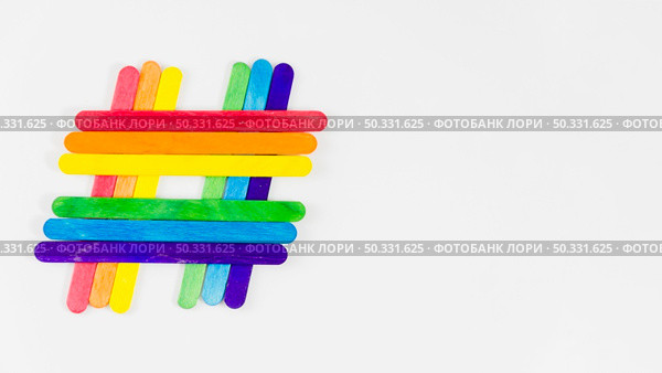 pride flag colorful sticks. High resolution photo. pride flag colorful sticks. High quality photo. Стоковое фото, агентство Ingram Publishing / Фотобанк Лори