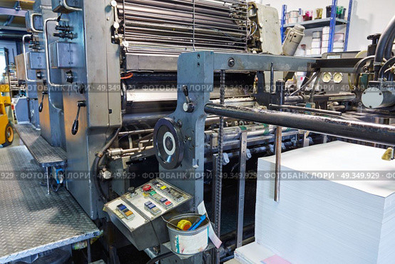 Printer ink machine rotary printing. Printer ink machine rotary printing factory. Стоковое фото, агентство Ingram Publishing / Фотобанк Лори