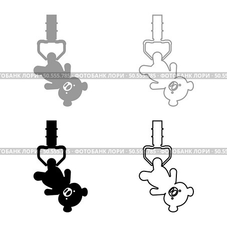Prize toy manipulator hold plush bear cute doll iron hook crane claw picker for pick up set icon grey black color vector illustration image simple solid fill outline contour line thin flat style. Prize toy manipulator hold plush bear cute doll iron hook crane claw picker for pick up set icon grey black color vector illustration image solid fill outline contour line thin flat style. Стоковая иллюстрация, агентство Ingram Publishing / Фотобанк Лори