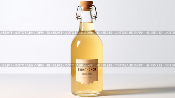 probiotic kombucha white background ai generated. Стоковое AI-изображение, AI-художник Vectorwin / Фотобанк Лори