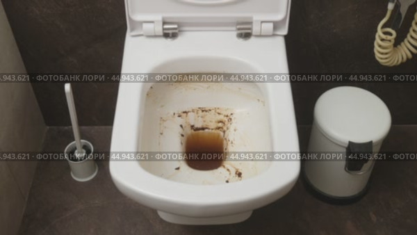 Process of cleaning the toilet from dirt. Before and after cleaning a dirty toilet bowl, time lapse. Стоковое видео, видеограф Андрей Журавлев / Фотобанк Лори
