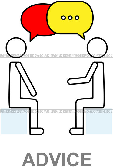 Professional advice concept of consulting service for business, expert opinion. Consultant, advisor or manager answering questions and providing information. People sit and talk with chat bubbles icon. Professional advice, concept of consulting service for business, expert opinion. Consultant, advisor. Стоковая иллюстрация, агентство Ingram Publishing / Фотобанк Лори