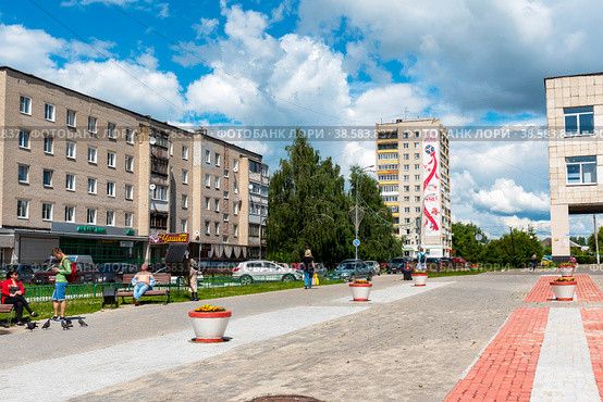 Профсоюзная улица. Город Бор, Нижегородская область (2017 год). Редакционное фото, фотограф Александр Щепин / Фотобанк Лори
