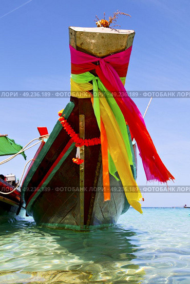 prow thailand  in  kho tao bay asia isle blue clean water    pirogue   and south china sea . Стоковое фото, агентство Ingram Publishing / Фотобанк Лори