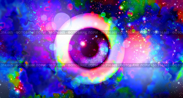 Psychedelics and psychedelic drug or hallucinogenic drugs and hallucinogens representing states of consciousness and psychology or psychological hallucinating by taking mind altering substances in a 3D illustration style. Стоковое фото, агентство Ingram Publishing / Фотобанк Лори