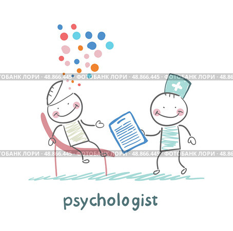 psychologist with a folder, and the patient&#39;s head exploded. Стоковая иллюстрация, агентство Ingram Publishing / Фотобанк Лори