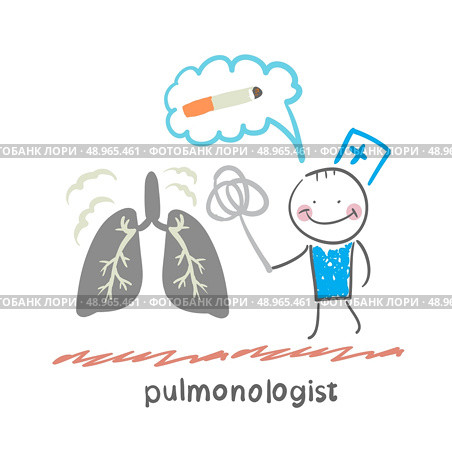 pulmonologist knocks dust from the human lung. Стоковая иллюстрация, агентство Ingram Publishing / Фотобанк Лори