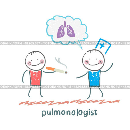 pulmonologist pulmonologist says lung patient who smokes. Стоковая иллюстрация, агентство Ingram Publishing / Фотобанк Лори