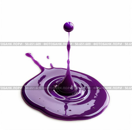 Purple drop splashing on white background creating a crown. Стоковое AI-изображение, AI-художник Иван Рябоконь / Фотобанк Лори