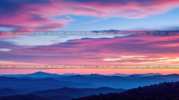 purples blue ridge ai generated. Стоковое AI-изображение, AI-художник Vectorwin / Фотобанк Лори