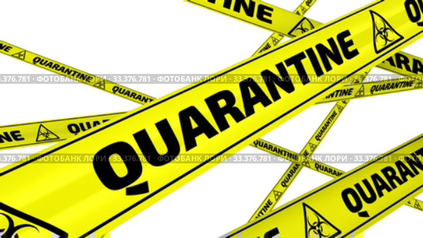 QUARANTINE. Yellow warning tapes in motion. Стоковая анимация, аниматор WalDeMarus / Фотобанк Лори