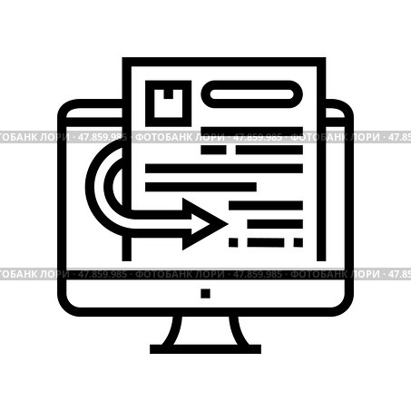 quotation requests line icon vector illustration. Стоковая иллюстрация, иллюстратор Vectorwin / Фотобанк Лори