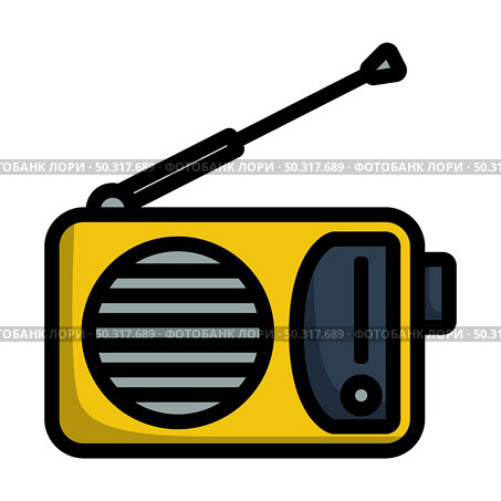 Radio Icon. Editable Bold Outline With Color Fill Design. Vector Illustration. Стоковая иллюстрация, агентство Ingram Publishing / Фотобанк Лори