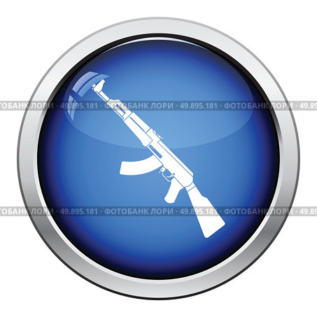 Rassian weapon rifle icon. Glossy button design. Vector illustration. Стоковая иллюстрация, агентство Ingram Publishing / Фотобанк Лори