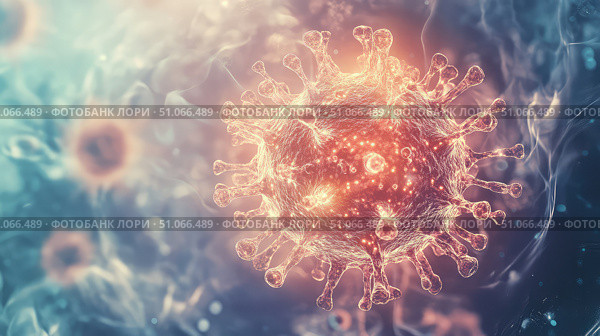 ray x-ray of virus cell ai generated. Стоковое AI-изображение, AI-художник Vectorwin / Фотобанк Лори