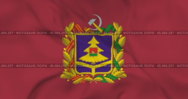 Развевающийся флаг Брянской области, регион РФ. Бесшовная циклическая анимация в 4к. Стоковая анимация, аниматор Александр Кузнецов / Фотобанк Лори