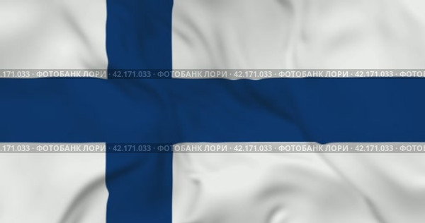 Развевающийся флаг Финляндии, бесшовная анимация в 4к. Waving flag of Finland. 3d seamless animation in 4k resolution video. Стоковая анимация, аниматор Александр Кузнецов / Фотобанк Лори