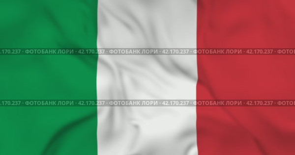 Развевающийся флаг Италии, бесшовная анимация в 4к. Waving flag of Italy. 3d seamless animation in 4k resolution video. Стоковая анимация, аниматор Александр Кузнецов / Фотобанк Лори