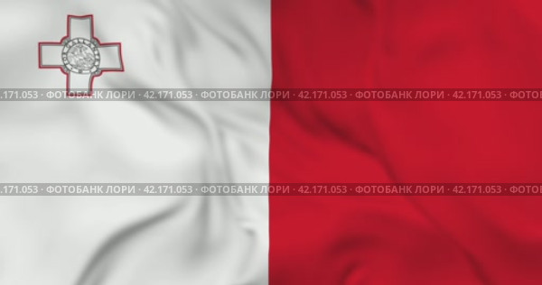 Развевающийся флаг Мальты, бесшовная анимация в 4к. Waving flag of Malta. 3d seamless animation in 4k resolution video. Стоковая анимация, аниматор Александр Кузнецов / Фотобанк Лори