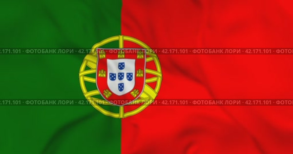 Развевающийся флаг Португалии, бесшовная анимация в 4к. Waving flag of Portugal. 3d seamless animation in 4k resolution video. Стоковая анимация, аниматор Александр Кузнецов / Фотобанк Лори