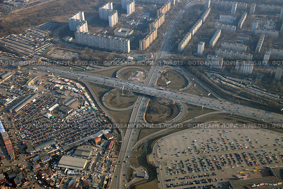 Развязка дорог МКАД - Осташковское шоссе (2009 год). Стоковое фото, фотограф Дмитрий Бакулин / Фотобанк Лори