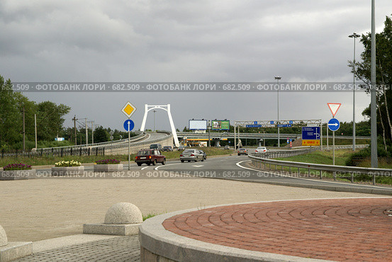 Развязка петербургской КАД в Горской (2008 год). Редакционное фото, фотограф Самохвалов Артем / Фотобанк Лори