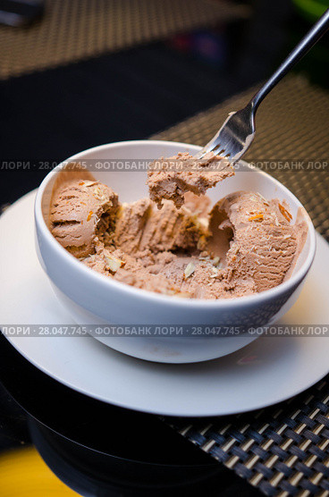 Real gourmet chocolate ice cream, Стоковое фото, фотограф Oleg Klyuchinskiy / Фотобанк Лори