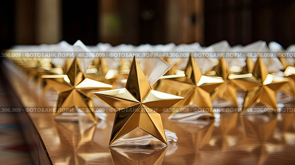 recipients star gold award. Стоковое AI-изображение, AI-художник Vectorwin / Фотобанк Лори