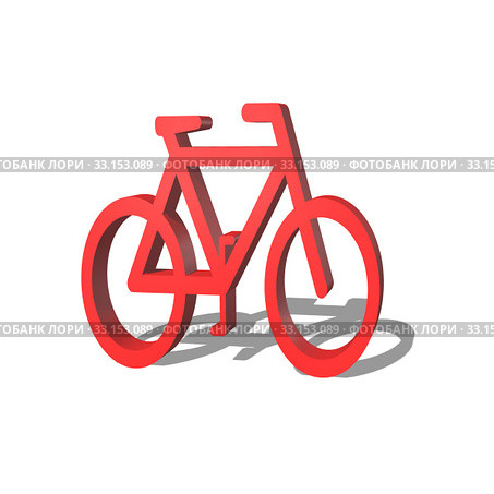 red bike icon. Стоковое фото, фотограф Piotr Stryjewski / Smarterpix / Фотобанк Лори