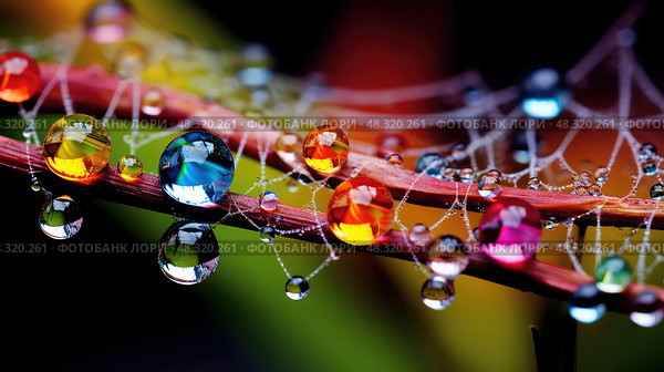 refract isolated water droplets ai generated. Стоковое AI-изображение, AI-художник Vectorwin / Фотобанк Лори