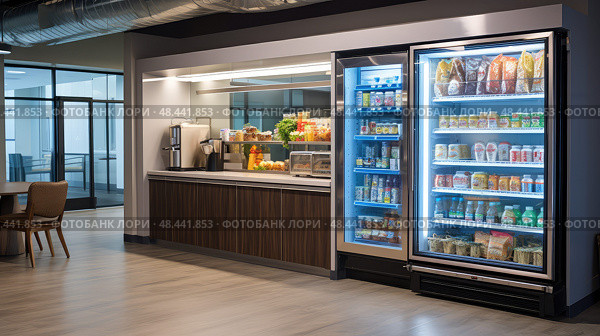 refrigerator office pantry ai generated. Стоковое AI-изображение, AI-художник Vectorwin / Фотобанк Лори