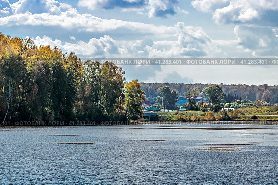 Река Ача осенью. Село Корнилово, Болотнинский район, Новосибирская область, Западная Сибирь России. (2023 год). Стоковое фото, фотограф Евгений Мухортов / Фотобанк Лори