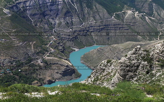 Река Сулак в Сулакском каньоне, Дагестан. Стоковое фото, фотограф Римма Тельнова / Фотобанк Лори