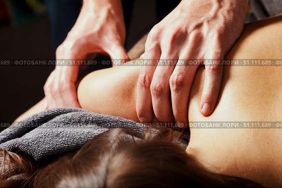 Releasing the Tension With Myofascial Shoulder Muscle Massage. Стоковое фото, фотограф Aleksandr Golubev / Фотобанк Лори