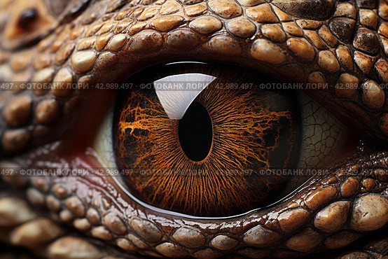 Reptilian eye macro. Generate Ai. Стоковое AI-изображение, AI-художник Иван Рябоконь / Фотобанк Лори