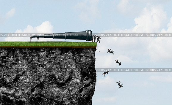 Research risk and business espionage as a boss or executive employee spying on employees as they are pushed off a cliff as a corporate destructive behavior with 3D illustration elements. Стоковое фото, агентство Ingram Publishing / Фотобанк Лори
