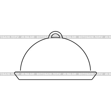 Restaurant  cloche icon. Thin line design. Vector illustration. Стоковое фото, агентство Ingram Publishing / Фотобанк Лори