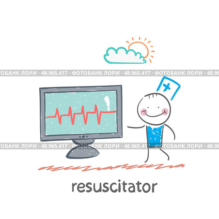 resuscitation is a monitor shows the heartbeat. Стоковая иллюстрация, агентство Ingram Publishing / Фотобанк Лори