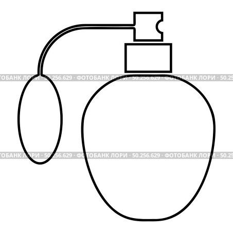 Retro deodorant Perfume bottle with atomizer or spray pump icon outline black color vector illustration flat style simple image. Retro deodorant Perfume bottle with atomizer or spray pump icon outline black color vector illustration flat style image. Стоковая иллюстрация, агентство Ingram Publishing / Фотобанк Лори