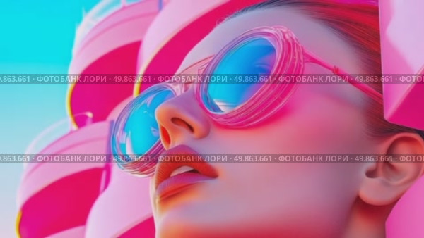Retro Glamour: Pink Dreamscape. Стоковое AI-видео, аниматор Данила Большаков / Фотобанк Лори