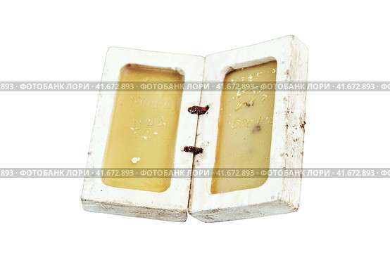 Retro notebook made of wax, isolated on a white background. Wooden table for writing, isolated on a white background. Vintage plate for the manuscript. Стоковое фото, фотограф Андрей Журавлев / Фотобанк Лори