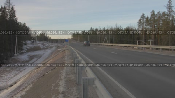 Road, highway, forest, snow on the side дорога, трасса, лес , снег на обочине (2018 год). Стоковое видео, видеограф Опока Алексей / Фотобанк Лори