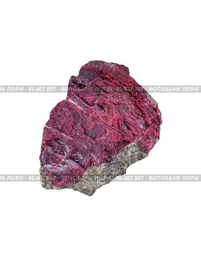 Rock mineral cinnabar isolated on white background. Стоковое фото, фотограф Константин Григорьев / Фотобанк Лори