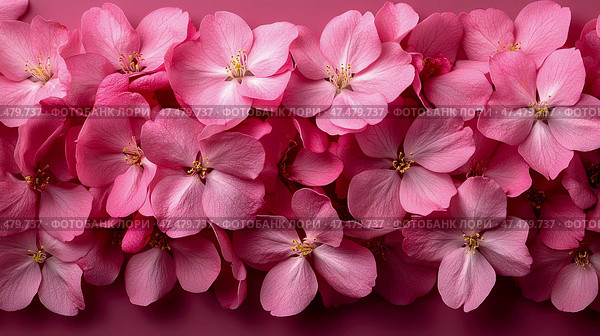 Romantic Spring: Blossoms background for celebration or organic beauty, fresh, spring, feminine print, banner. Стоковое AI-изображение, AI-художник Данила Большаков / Фотобанк Лори