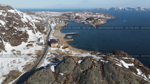 Россия, Мурманская область, Териберка - панорама в пасмурную погоду (2021 год). Стоковое видео, видеограф Alexey Sudachkov / Фотобанк Лори