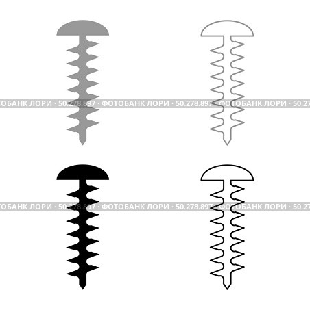 Round head screw Self-tapping Hardware Construction element icon outline set black grey color vector illustration flat style simple image. Round head screw Self-tapping Hardware Construction element icon outline set black grey color vector illustration flat style image. Стоковая иллюстрация, агентство Ingram Publishing / Фотобанк Лори