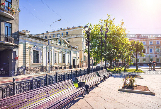Рождественский бульвар, Доходный дом И.И.Джамгарова, Москва (2022 год). Стоковое фото, фотограф Baturina Yuliya / Фотобанк Лори