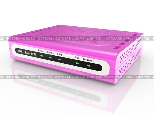 Розовый маршрутизатор ADSL. Стоковая иллюстрация, иллюстратор Маринченко Александр / Фотобанк Лори