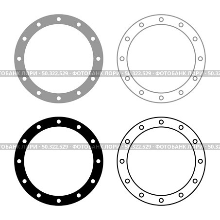 Rubber gasket with holes Grommet seal Leakage o-ring Reten set icon grey black color vector illustration flat style simple image. Rubber gasket with holes Grommet seal Leakage o-ring Reten set icon grey black color vector illustration flat style image. Стоковая иллюстрация, агентство Ingram Publishing / Фотобанк Лори